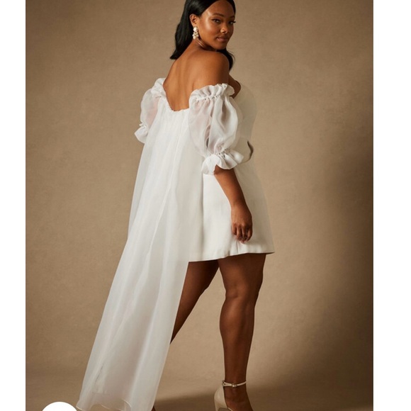 Eloquii White Off-Shoulder Bridal Dress - Picture 2 of 5